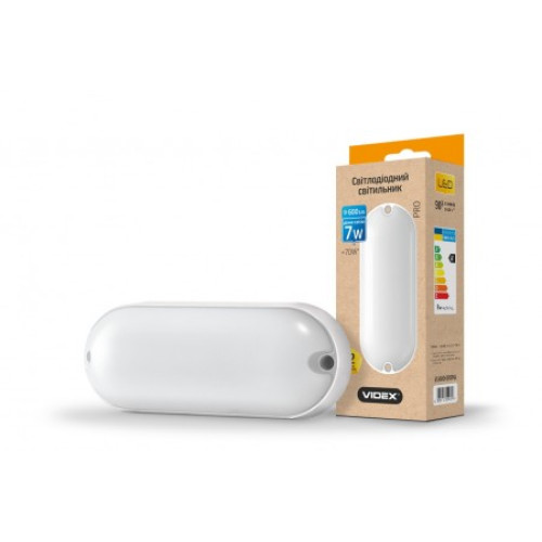 LED світильник (ЖКХ) овальний VIDEX 7W 5000K (VL-BHO-075PW)