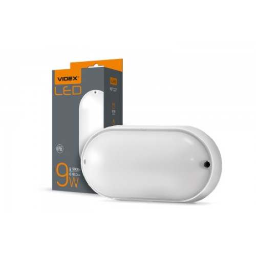 LED світильник (ЖКХ) овальний VIDEX 9W 5000K (VL-BHO-095PW)