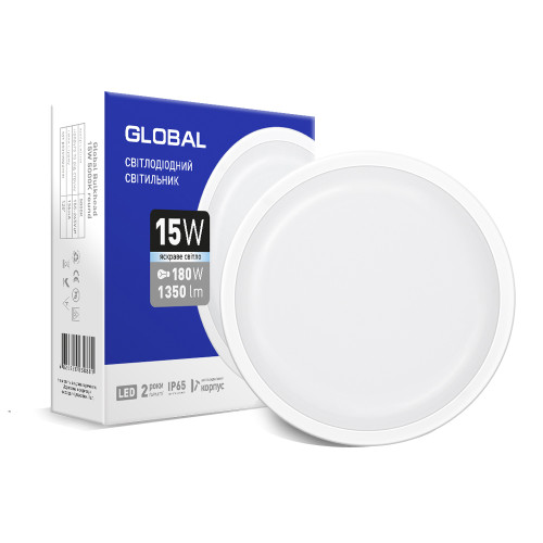 Антивандальний LED-світильник GLOBAL 15W 5000K (IP65) для ЖКГ коло (1-GBH-1550-C)