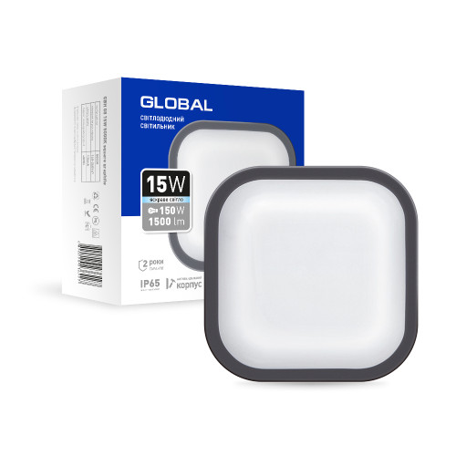 Антивандальний LED-світильник GLOBAL 1-GBH-08-1550-S 15W 5000K (1-GBH-08-1550-S)