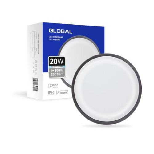 Світильник світлодіодний GBH 08 20W 5000K circle graphite (1-GBH-08-2050-C)