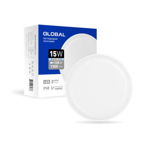 Антивандальний LED-світильник GLOBAL GBH 02 15W 5000K (круг)