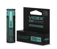 Акумулятор Videx літій-іонний 18650-P (захист) 2800mAh color box/1шт