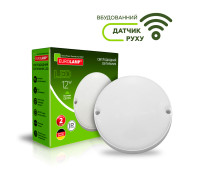 LED Світильник круглий накладний ЖКГ з датчиком руху 12W-5000K EUROLAMP