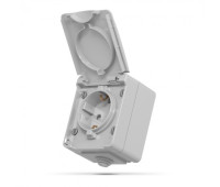 IP65 Розетка зовнішня одинарна із заземленням сіра VIDEX BINERA (VF-BNW21G-G)