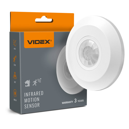 Датчик руху та освітленості VIDEX VL-SPC05W 220V 800W інфрачервоний білий