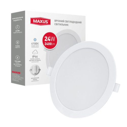 Світильник світлодіодний 1-RDL-2441-IP MAXUS RDL 24W 4100K IP44