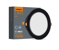 LED світильник Back вбудований круглий VIDEX 15W 5000K Black