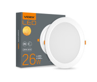 LED світильник Back вбудований круглий VIDEX 26W 5000K (VL-DLBR-265)