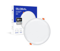 Точковий врізний-накладний LED-світильник GLOBAL SP 2in1 30W, 4100K (коло) (1-GSP-3041-RS)