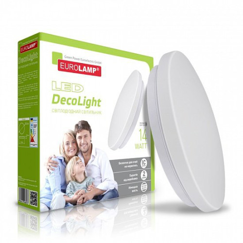 Світлодіодний LED Світильник EUROLAMP круглий накладний Decolight 14W 4000K (LED-NLR-14/4(F)new)