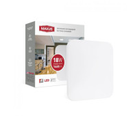 Світильник світлодіодний настінно-стельовий Maxus Ceiling light 18W 4100K S (квадрат) (1-MCL-1841-01-S)
