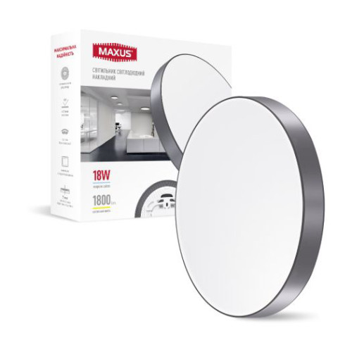 Світильник світлодіодний 1-MSP-1841-SLG MAXUS SP Ceiling 18W 4100K Circle Slim Gray