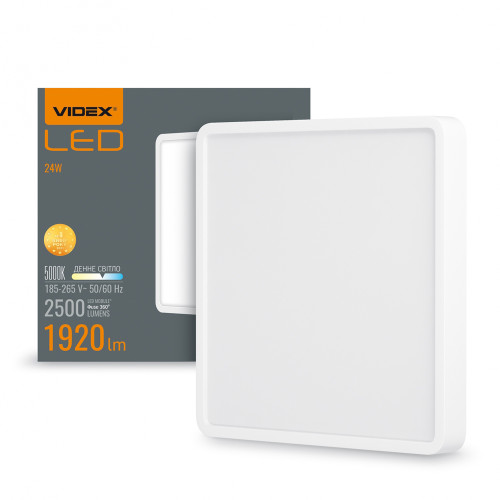 LED Світильник накладний квадрат VIDEX 24W 5000K White (VL-DLSS-245)