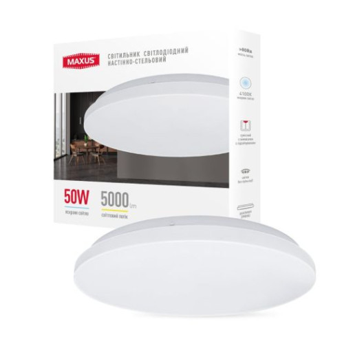 Світильник світлодіодний настінно-стельовий Maxus Ceiling light 50W 4100K C (коло)