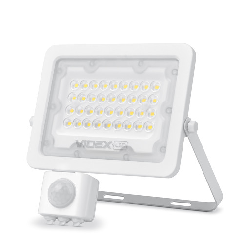 LED прожектор VIDEX F2e 30W 5000K з датчиком руху та освітленості (VL-F2e305W-S)
