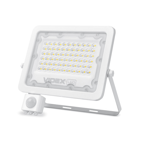 LED прожектор VIDEX F2e 50W 5000K з датчиком руху та освітленості (VL-F2e505W-S)