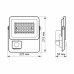 LED прожектор VIDEX F2e 50W 5000K з датчиком руху та освітленості (VL-F2e505W-S)