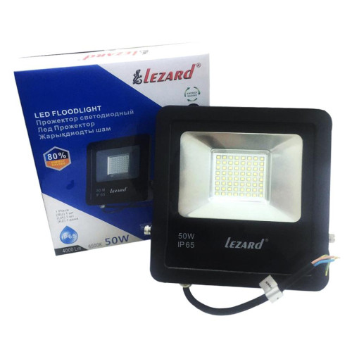 Прожектор світлодіодний 50W IP65 6500K 4000Lm LEZARD (PAL6550)