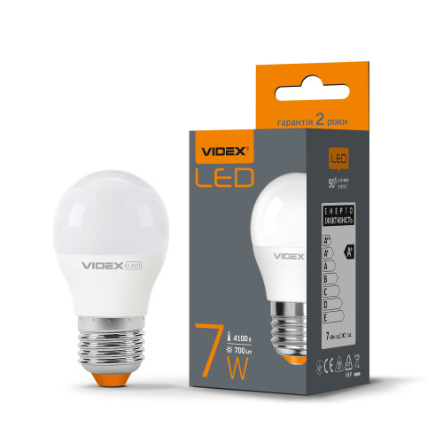 LED лампа VIDEX G45e 7W E27 4100K (VL-G45e-07274)