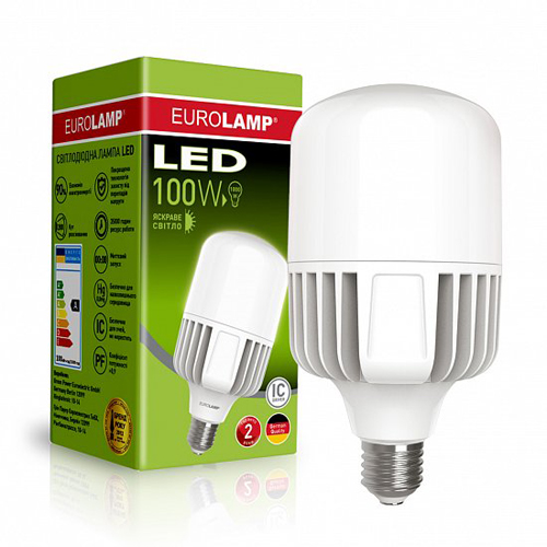Світлодіодна EUROLAMP LED Лампа високопотужна 100W E40 5000K (LED-HP-100405)